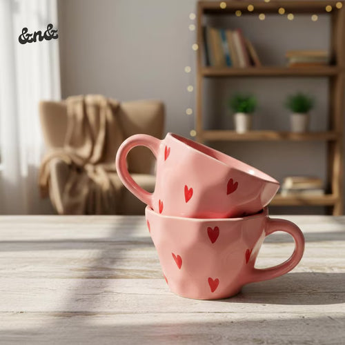 Cute Heart Design Tea & Coffee Cups